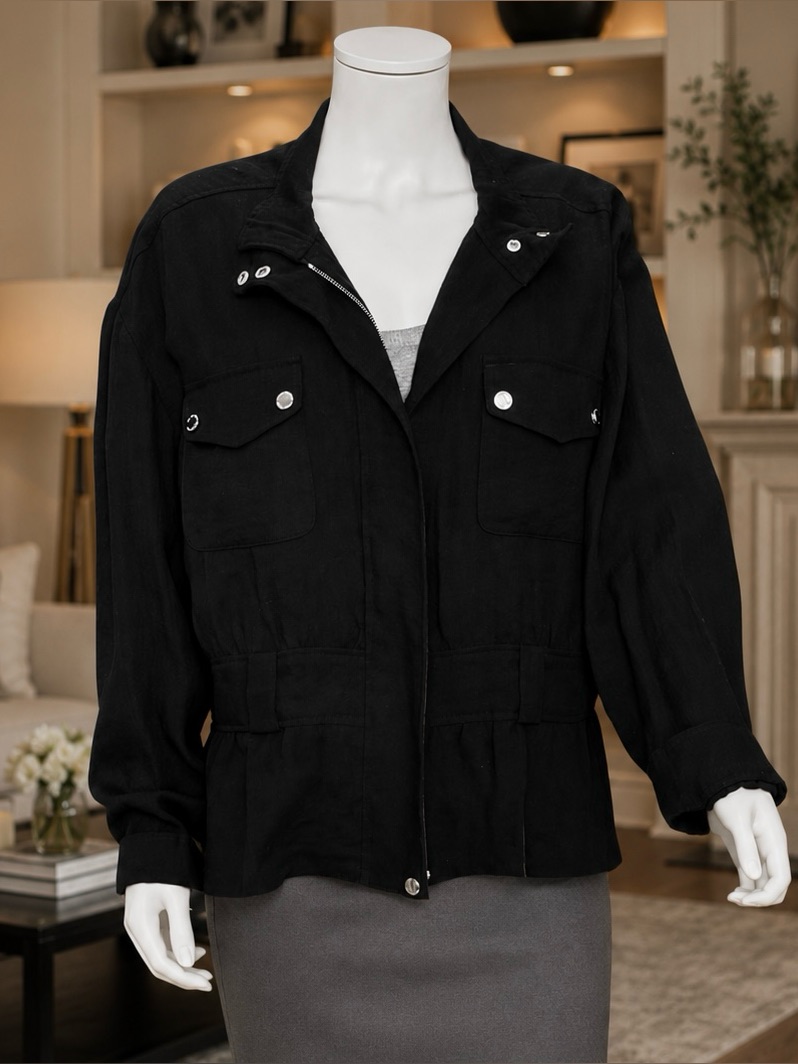 Black Utility Women's Jacket Size Xl